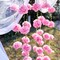 2-Pack 8.2ft Pink Paper Flower & Leaf Garland for Party & Wall Decor